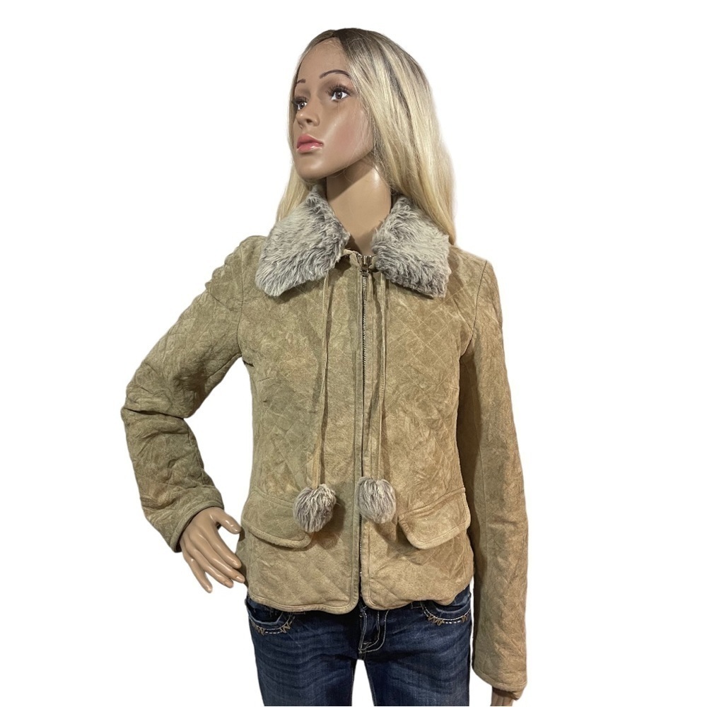 Loft tan suede and faux fur jacket - Picture 2 of 11